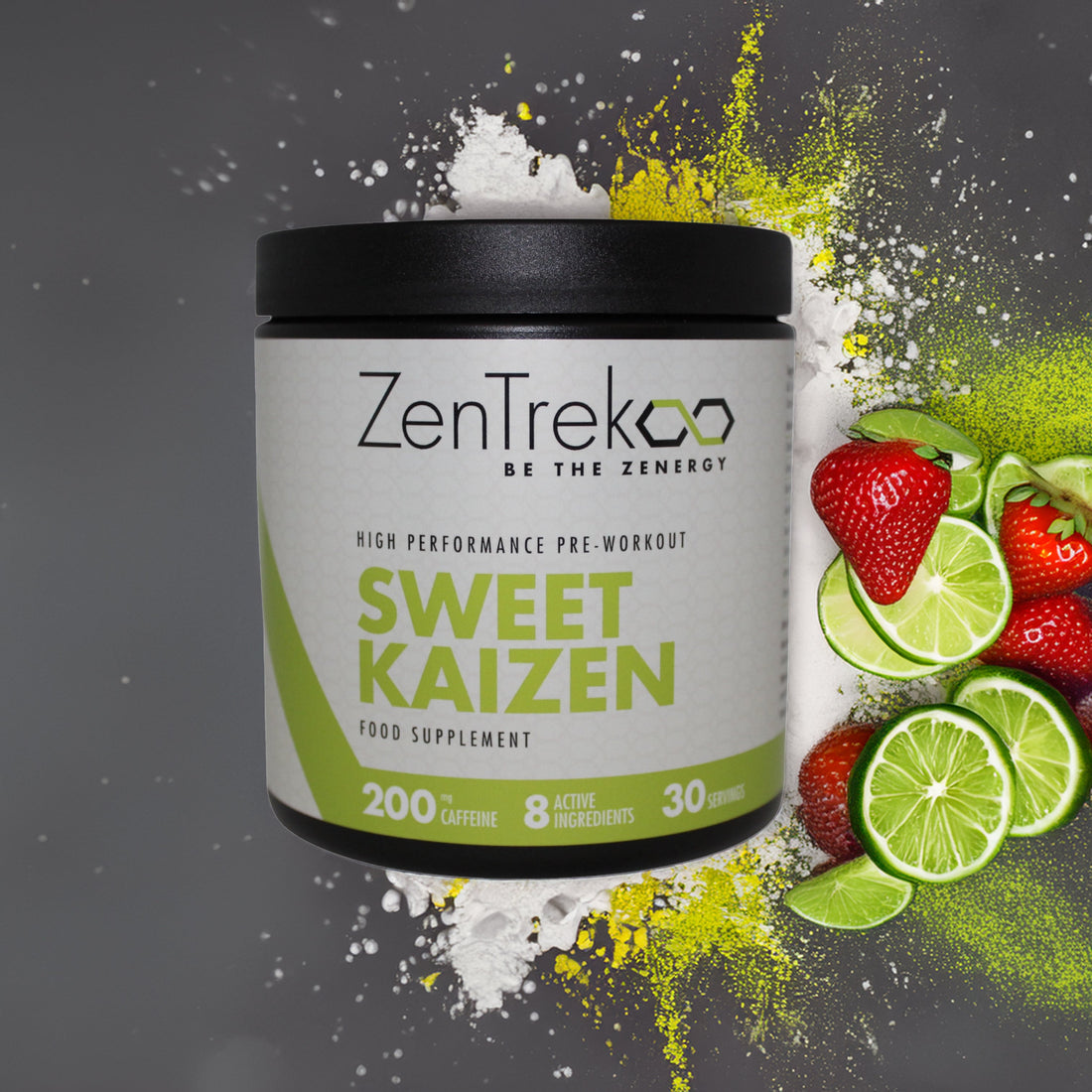 ZenTrek Sweet Kaizen: (Strawberry & Lime) Focus Fuel for Your Best Workout Yet.